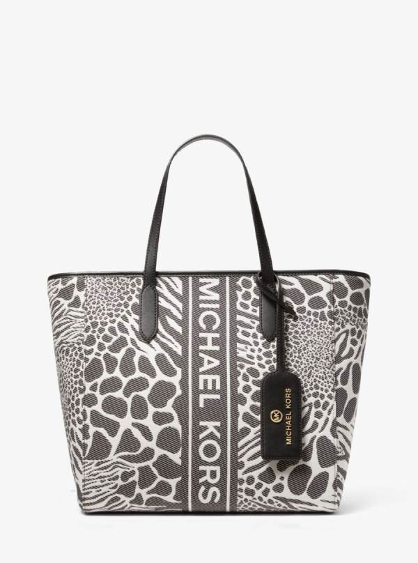 Damske Prenosná Taška Michael Kors Sinclair Large Animal Jacquard Čierne - Kabelky Michael Kors Lacne | ZRNWF-6970